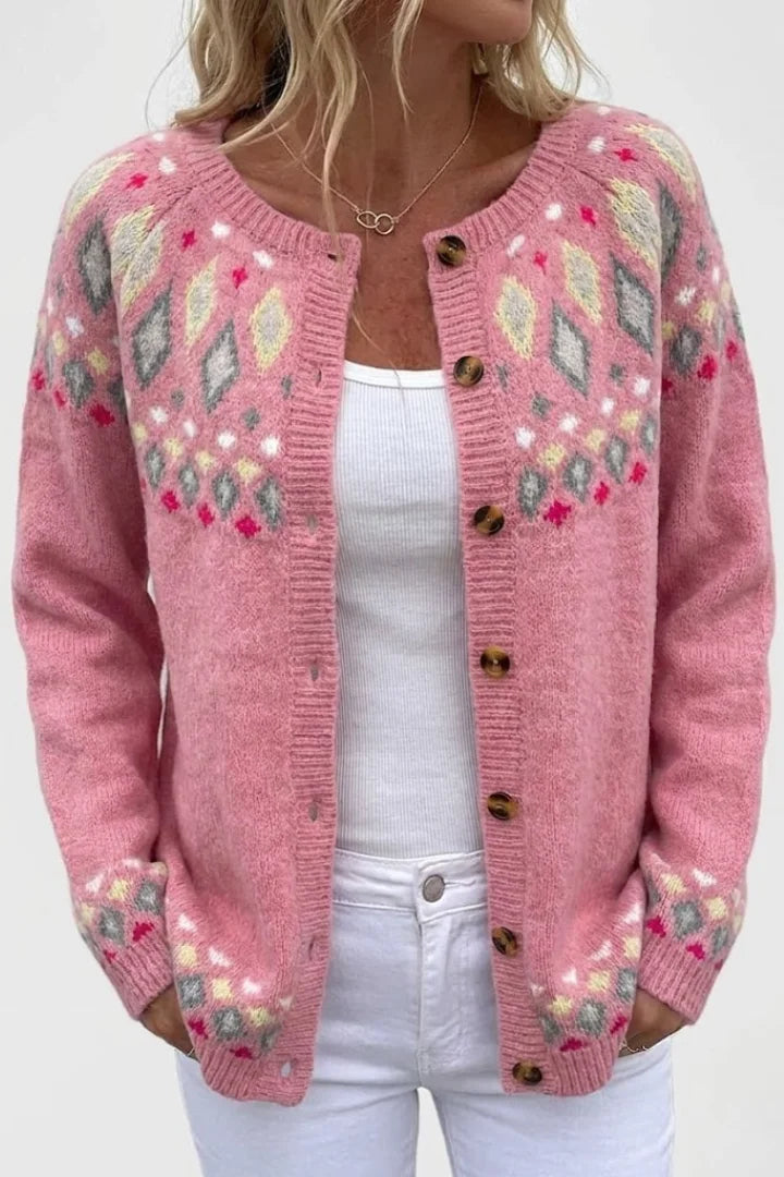 Women's Fair Isle Knit Button-Front Cardigan – Pattern