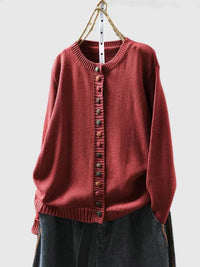 Women's Multi-Coloured Knit Button-Front Cardigan