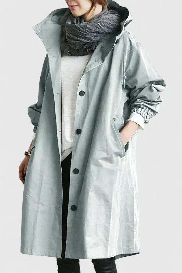 Women's Button-Front Hood Parka – Elasticated Cuffs