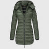 Women's Quilted Zip-Up Hood Puffer Coat – Ribbed Cuffs