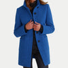 Women's Button-Front Stand Collar Wool Coat – Patch Pockets