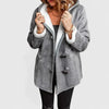 Women's Suede Toggle Hood Sherpa Lined Jacket – Front