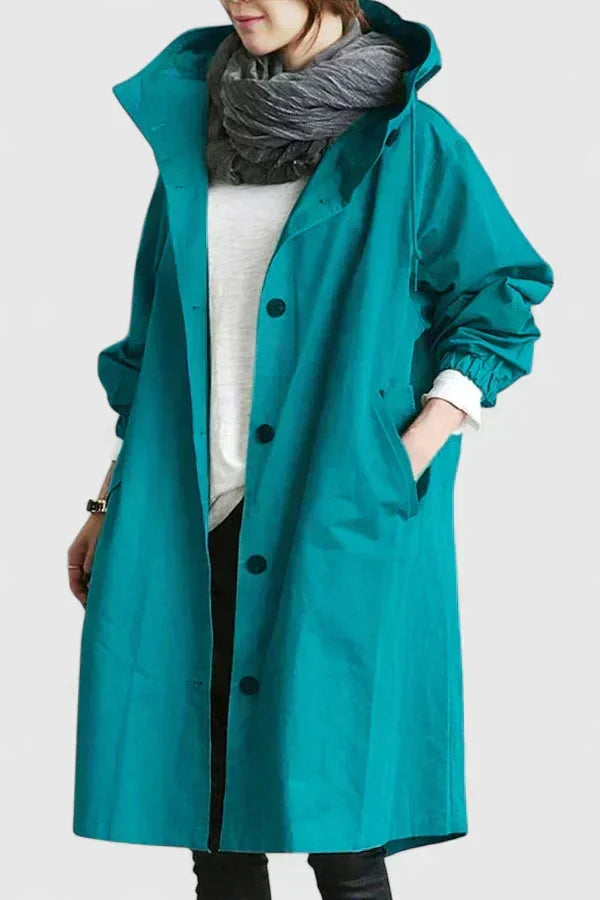 Women's Button-Front Hood Parka – Elasticated Cuffs