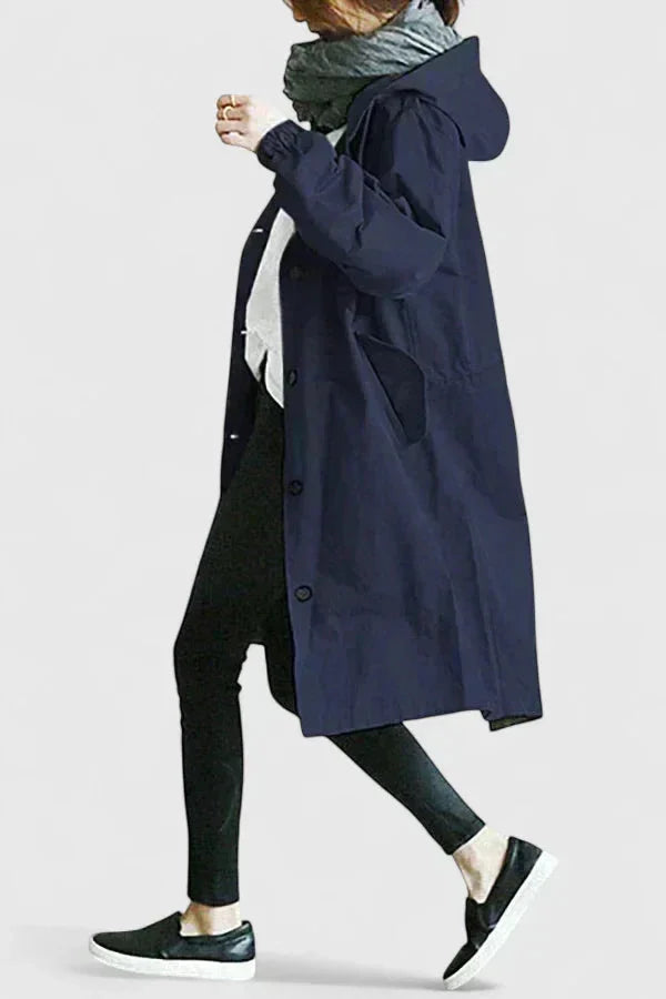 Women's Button-Front Hood Parka – Elasticated Cuffs