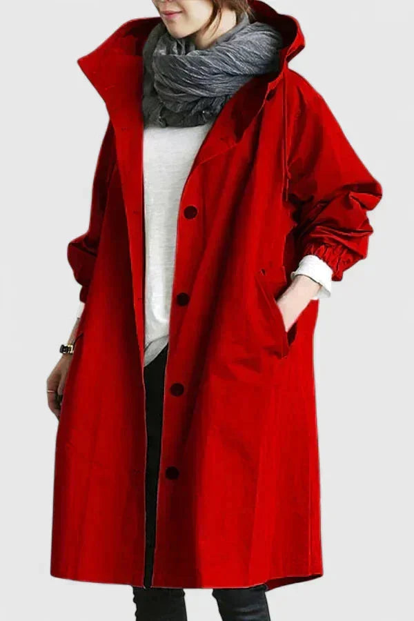Women's Button-Front Hood Parka – Elasticated Cuffs
