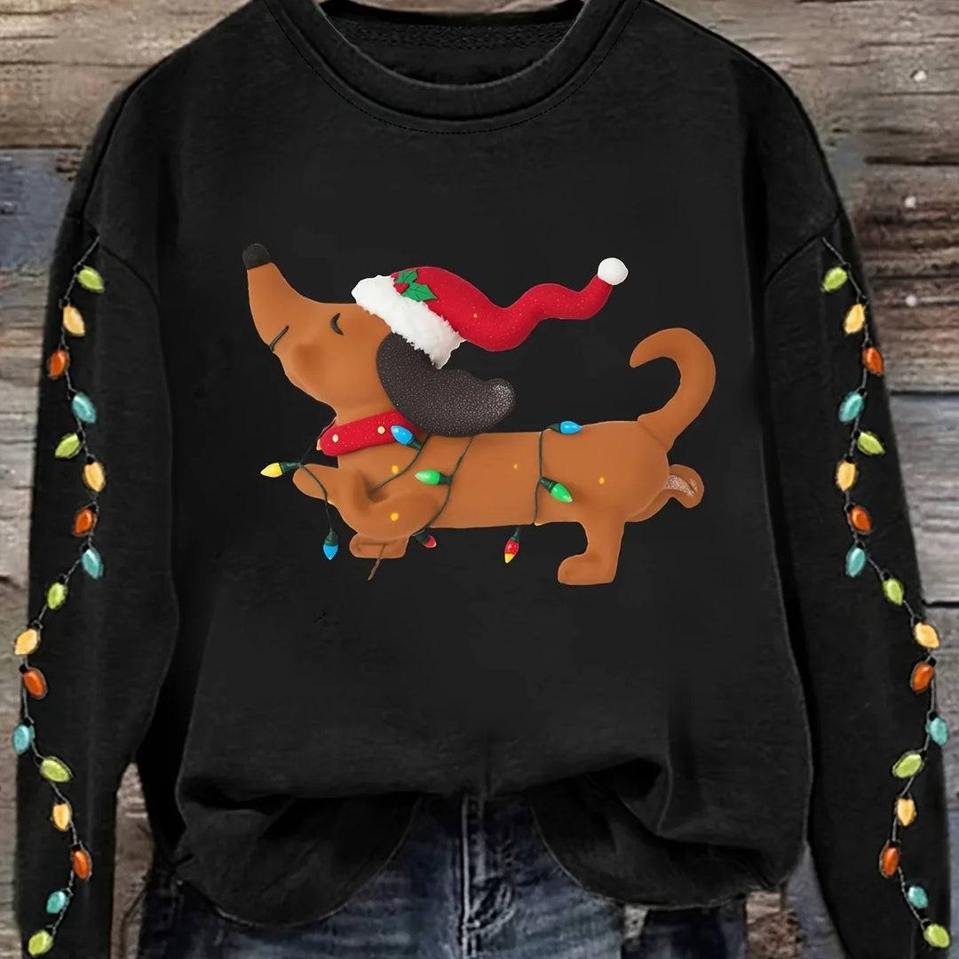Women's Knitted Oversized Dachshund Tacky Christmas Jumper