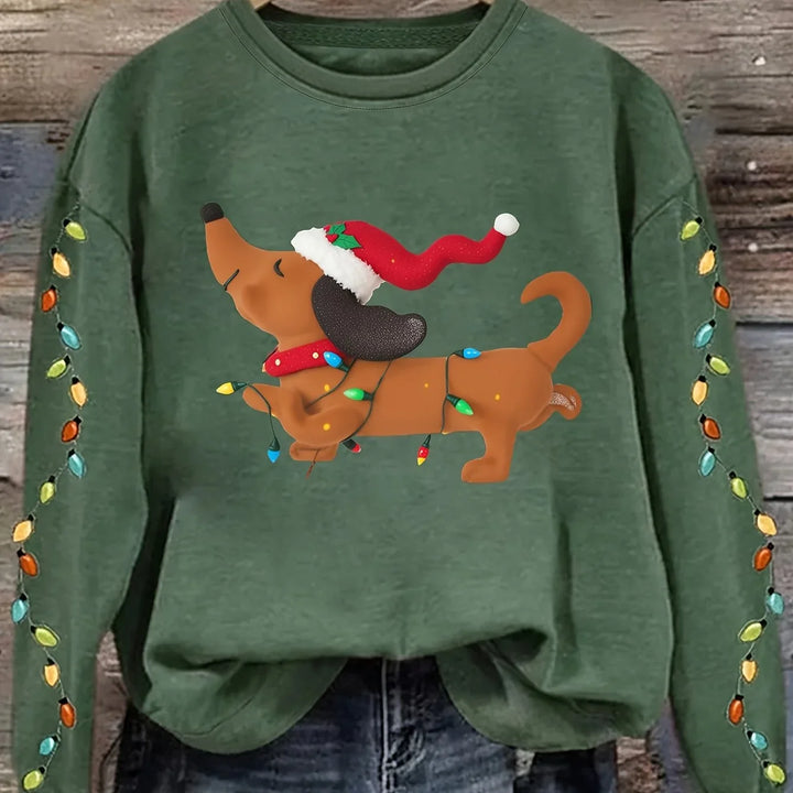 Women's Knitted Oversized Dachshund Tacky Christmas Jumper
