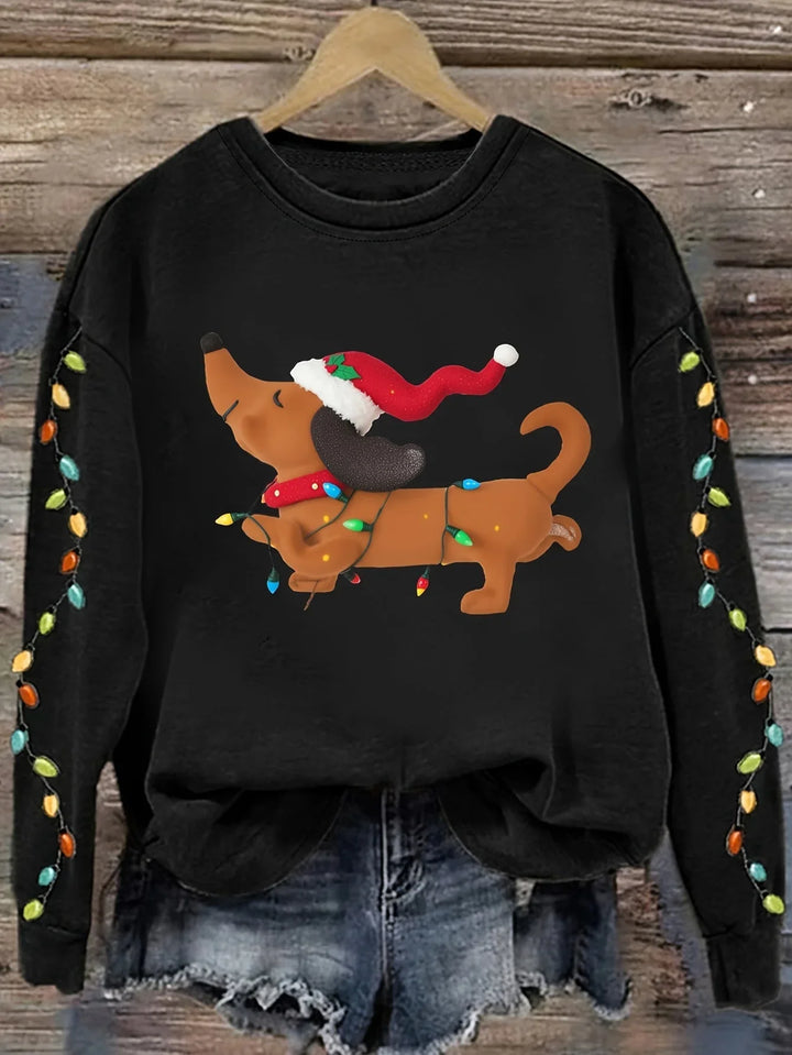 Women's Knitted Oversized Dachshund Tacky Christmas Jumper