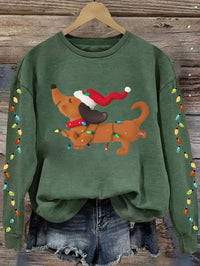 Women's Knitted Oversized Dachshund Tacky Christmas Jumper
