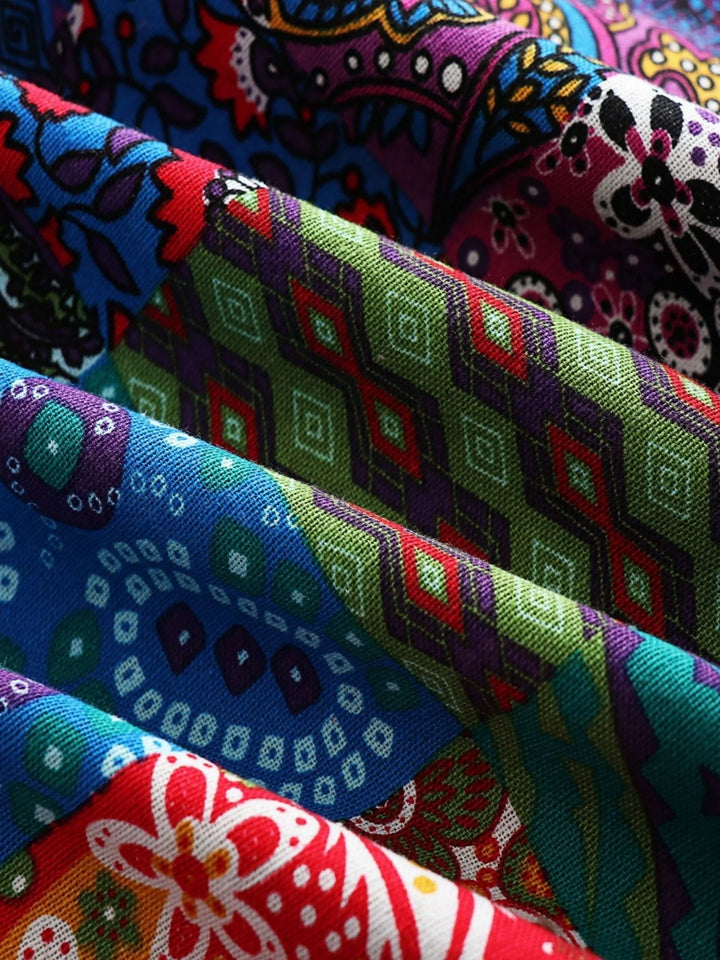Women's Borg Button-Front Hood Parka – Patchwork Print