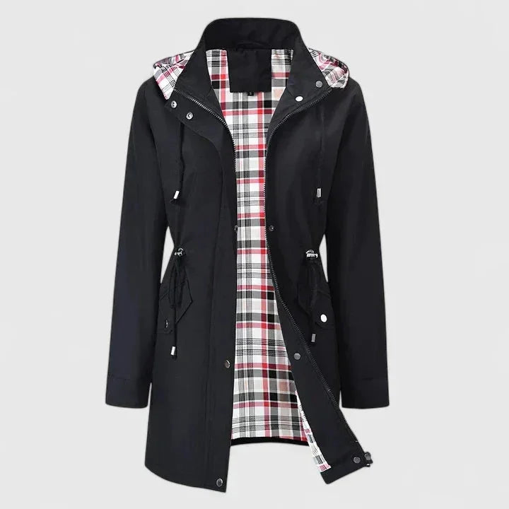 Women's Zip-Up Hood Parka – Drawstring Waist