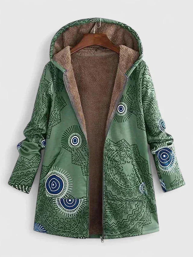 Women's Borg Zip-Up Hood Parka – Fleece Lined