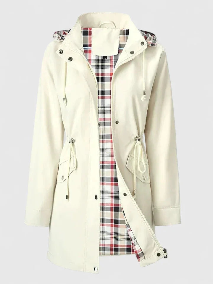 Women's Zip-Up Hood Parka – Drawstring Waist