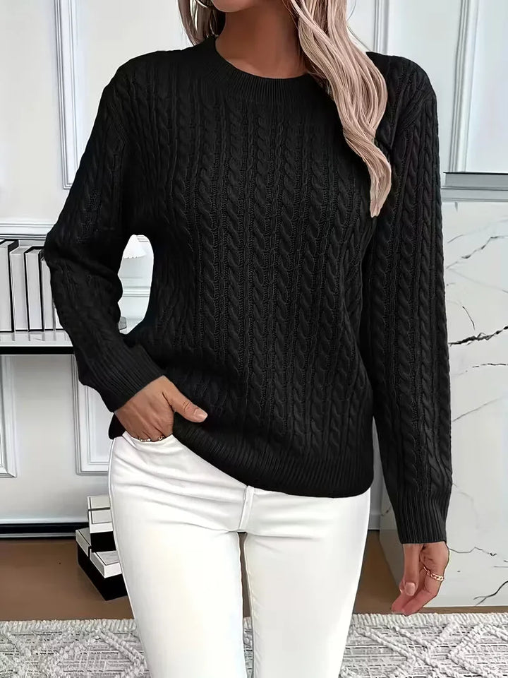 Women's Cable Knit Crew Neck Jumper