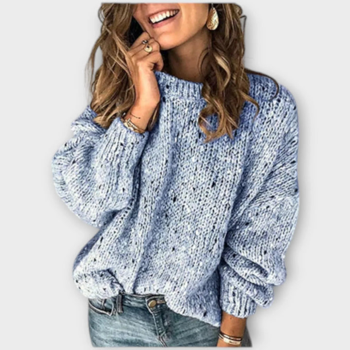 Women's Knit Crew Neck Jumper – Speckled Texture