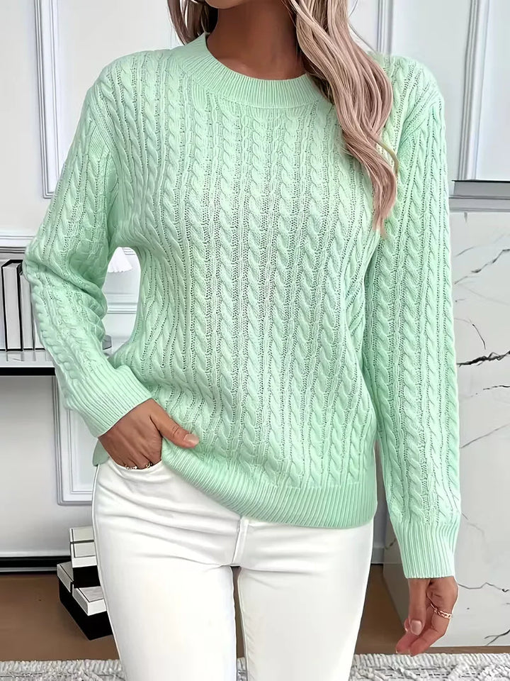 Women's Cable Knit Crew Neck Jumper