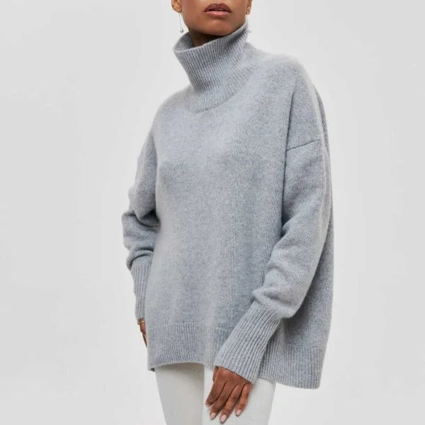 Women's Knit Roll Neck Jumper – Ribbed Cuffs