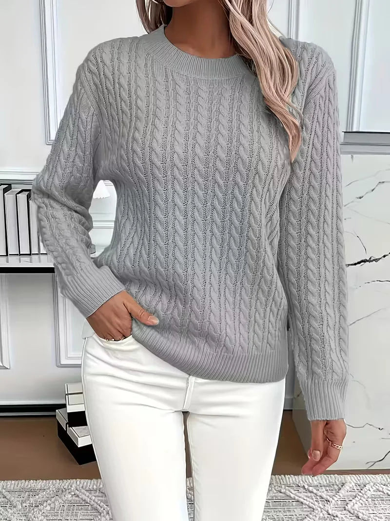 Women's Cable Knit Crew Neck Jumper