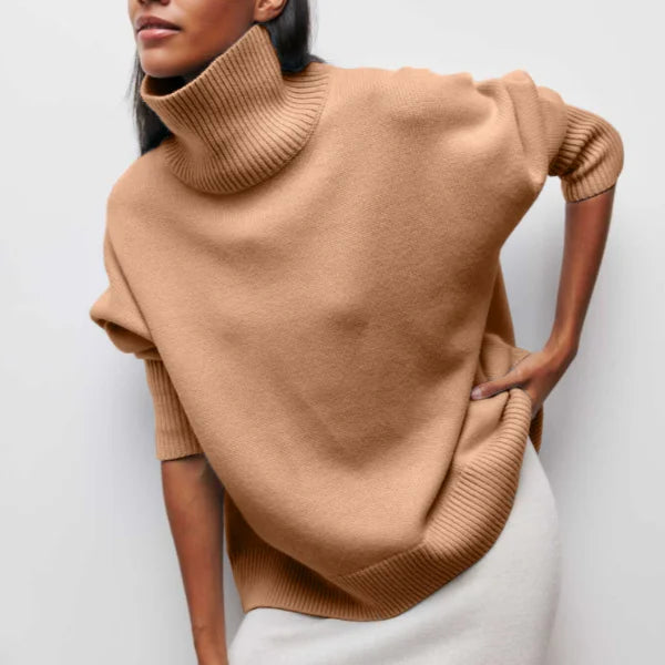 Women's Knit Roll Neck Jumper – Ribbed Cuffs
