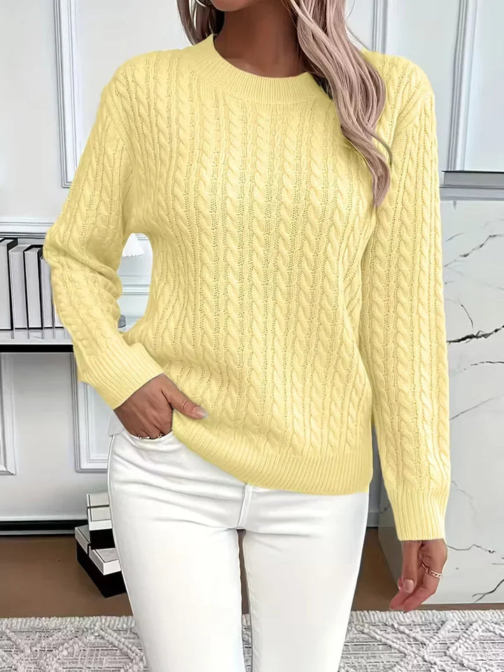 Women's Cable Knit Crew Neck Jumper