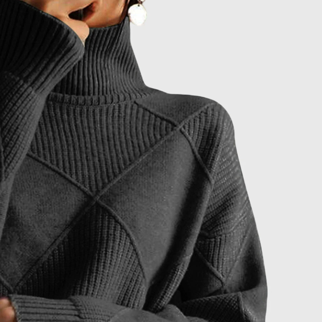 Women's Turtleneck Jumper, Cosy Chunky Oversized Knit