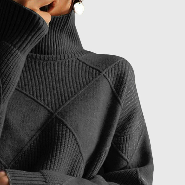 Women's Turtleneck Jumper, Cosy Chunky Oversized Knit