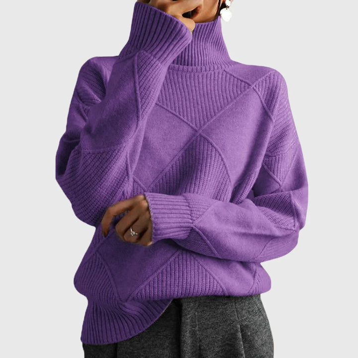 Women's Turtleneck Jumper, Cosy Chunky Oversized Knit
