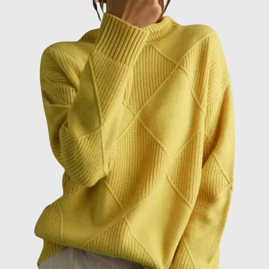 Women's Turtleneck Jumper, Cosy Chunky Oversized Knit
