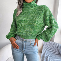 Women's Jumper – Ribbed Turtleneck Relaxed Fit