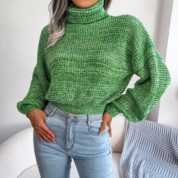 Women's Jumper – Ribbed Turtleneck Relaxed Fit