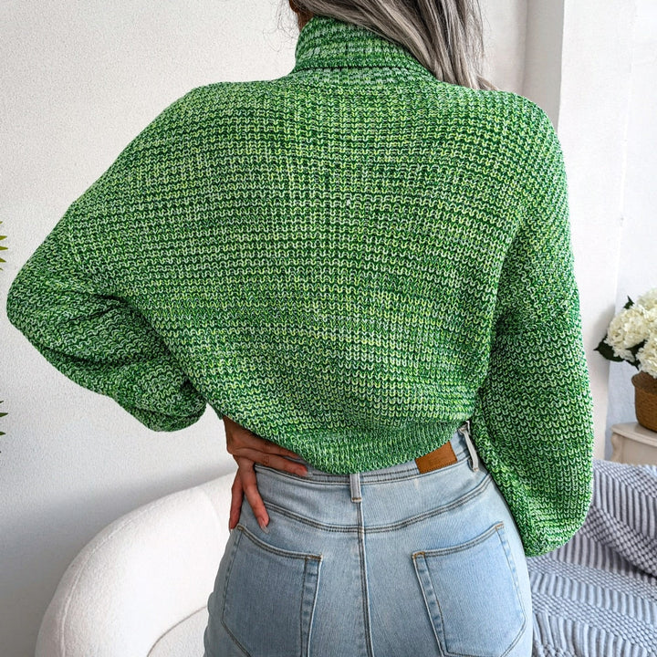 Women's Jumper – Ribbed Turtleneck Relaxed Fit