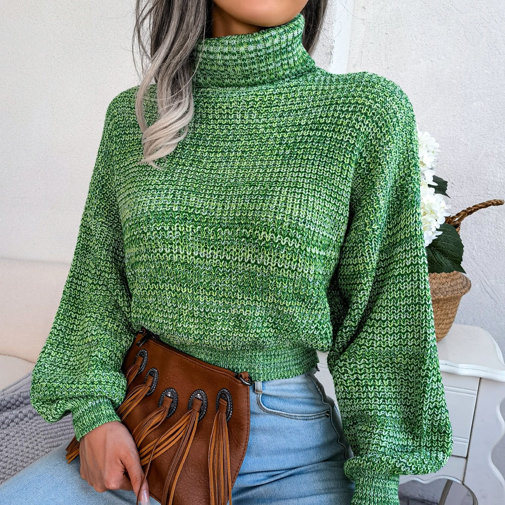 Women's Jumper – Ribbed Turtleneck Relaxed Fit