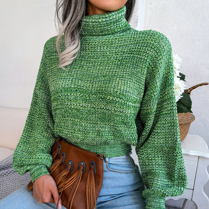Women's Jumper – Ribbed Turtleneck Relaxed Fit