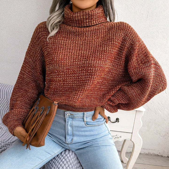 Women's Jumper – Ribbed Turtleneck Relaxed Fit