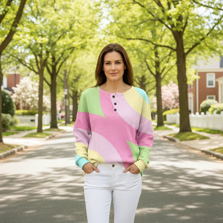 Women's Crew Neck Ribbed Knit Sweater