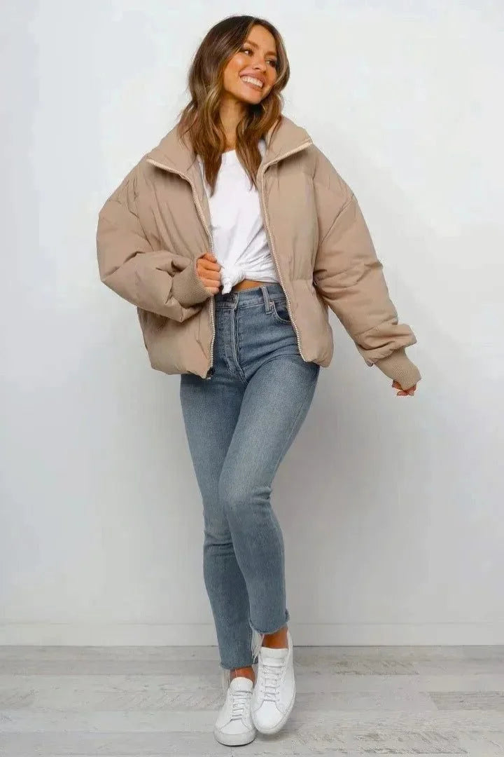 Women's Cropped Puffer Jacket – Zip
