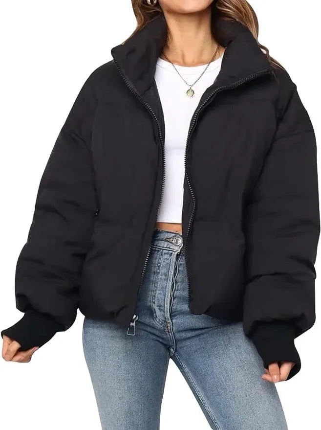 Women's Cropped Puffer Jacket – Zip