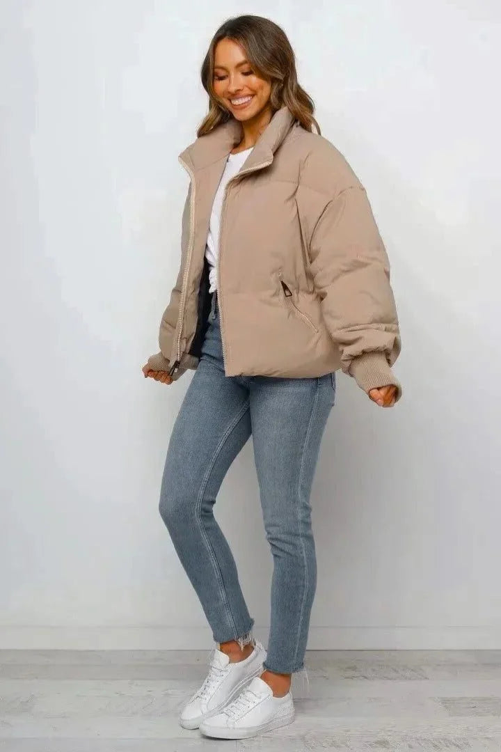 Women's Cropped Puffer Jacket – Zip