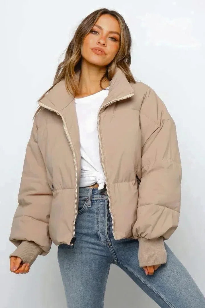Women's Cropped Puffer Jacket – Zip