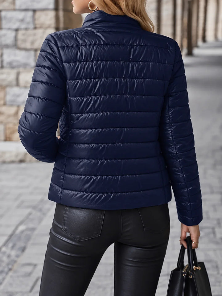 Women's Quilted Cropped Puffer Jacket – Teddy Fleece Lining