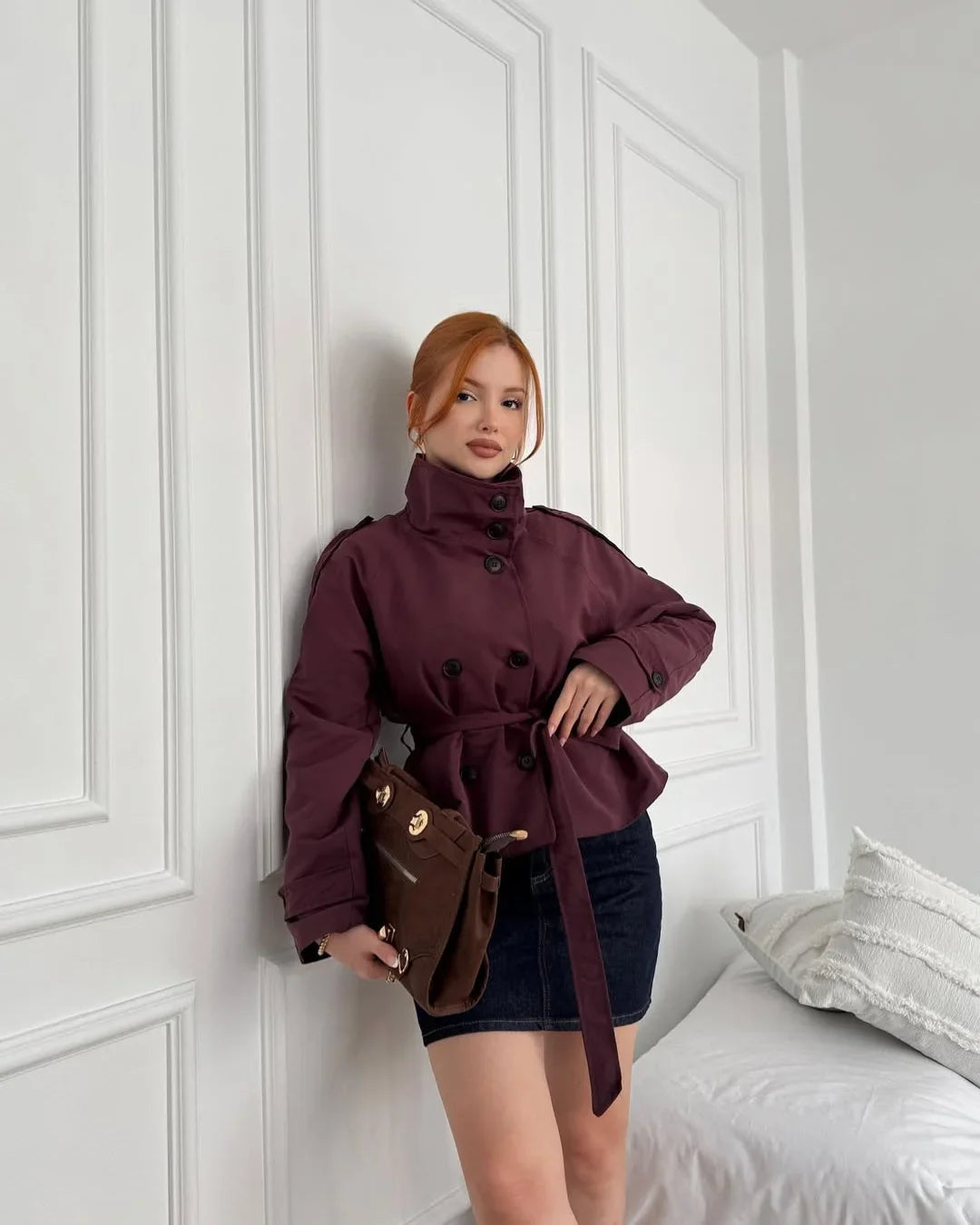 Women's Cropped Trench Coat – Belt