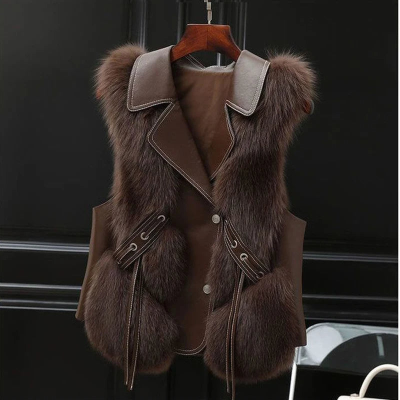 Women's Lumiére Faux Fur Gilet in Ivory Cream | Invictora.com
