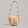 Women's Bergamo Woven Shoulder Bag in Beige | Invictora.com