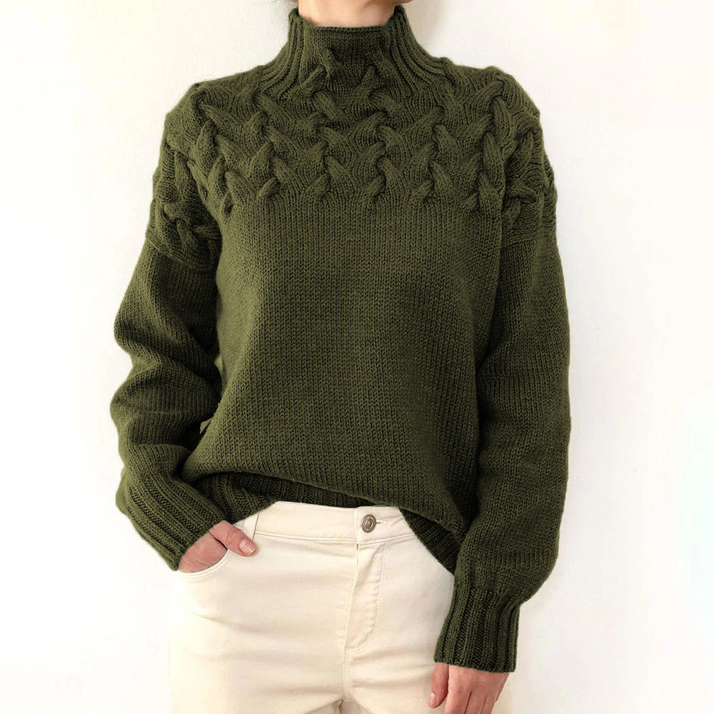 Women's Jumper – Cable-Knit Roll-Neck Relaxed