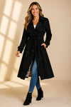 Women's Long Double-Breasted Trench Coat – Belt