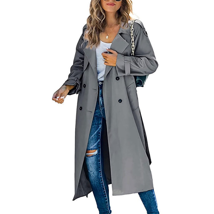 Women's Trench Coat Long in Black | Invictora.com