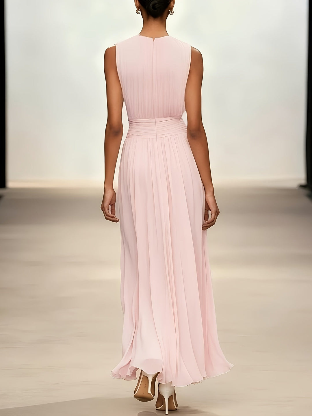 Women's Arabella - Pleated Maxi Wedding Guest Dress With Ruched Waist product image | Invictora.com