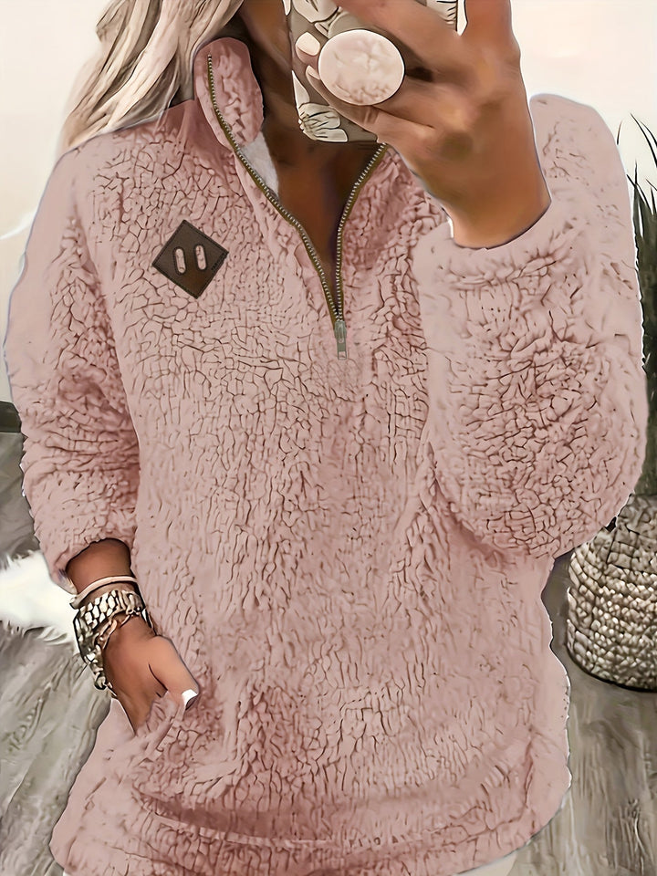 Women's Jumper – Relaxed Half-Zip Textured