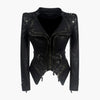 Women's Faux Leather Peplum Studded Biker Jacket