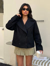 Women's Cropped Double Breasted Wool Peacoat